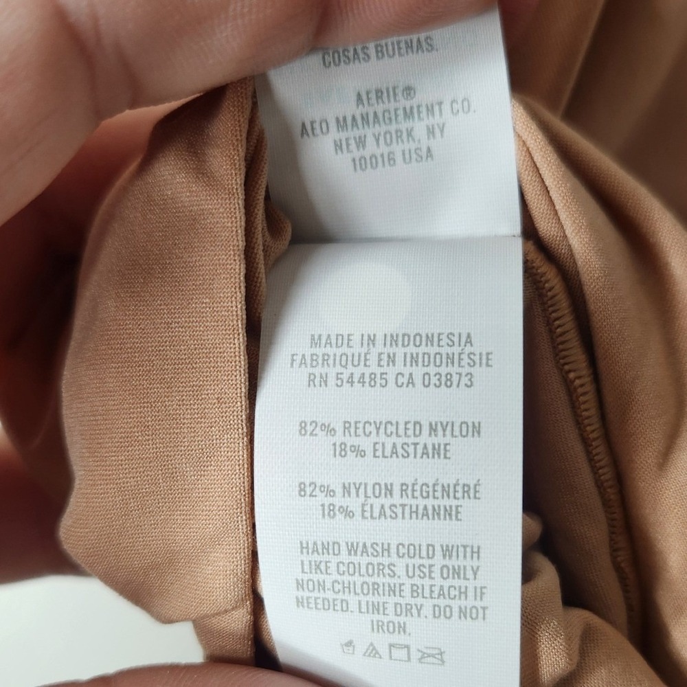 Aerie Smoothez Square Neck Tank Bodysuit Taupe Neutral Size L NWT Basics‎ Staple - Picture 6 of 6